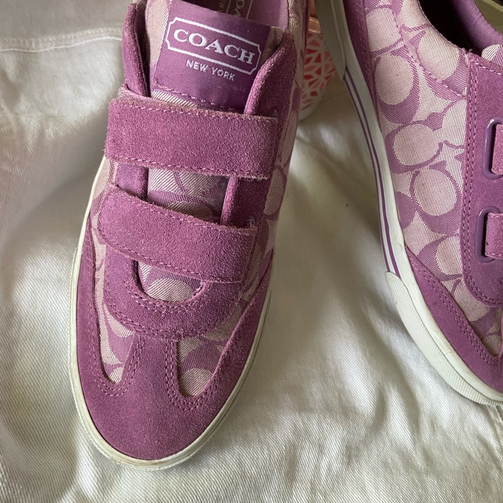 Coach two strap latch & hook sneakers